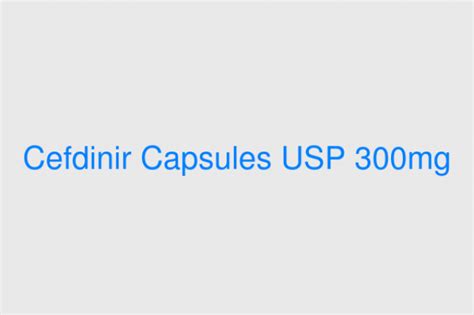 Cefdinir Capsules USP 300mg