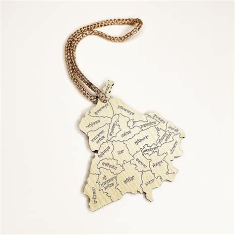 STRYCO GURMUKHI PUNJAB MAP CAR HANGING ORNAMENT | DUAL SIDED CAR & HOME ...