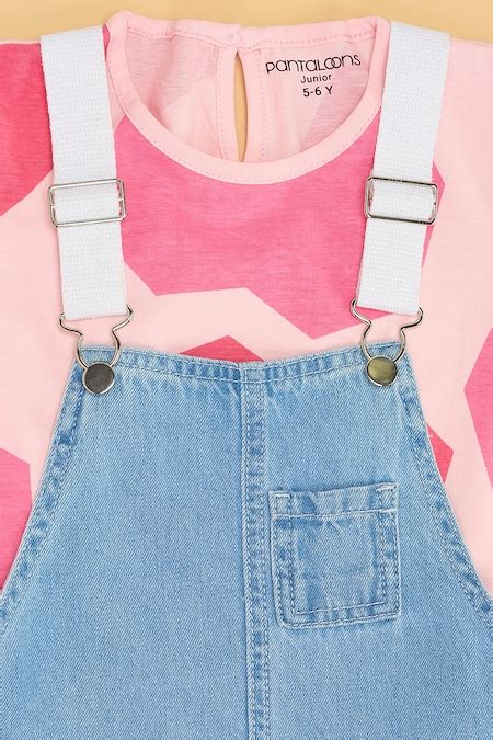 Medium Blue Printed Below Waist Casual Girls Regular Fit Dresses ...