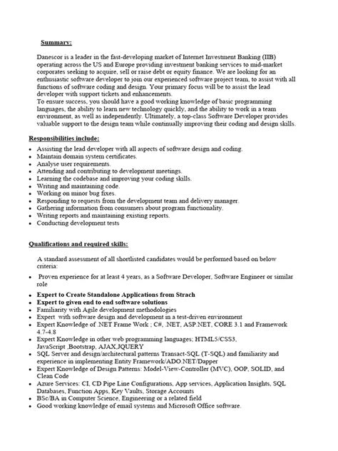 Image result for Software Developer Description