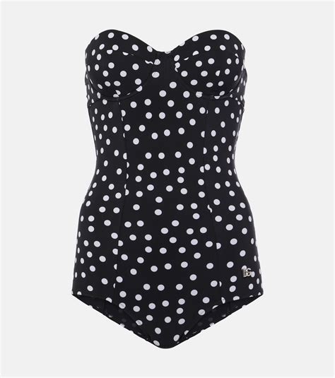 Polka-dot swimsuit in black - Dolce Gabbana | Mytheresa