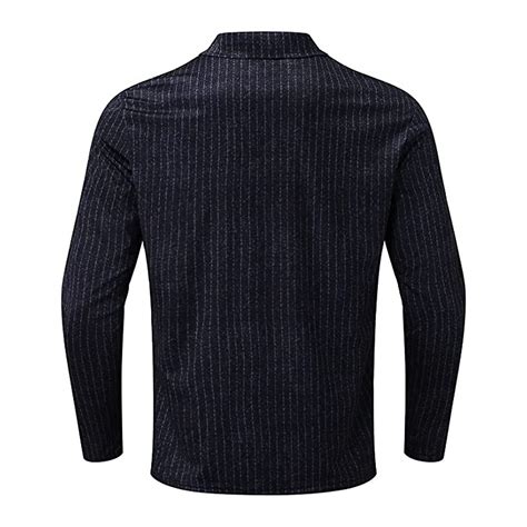 Striped Long Sleeve Quarter Zip Polo // Black (L) - fashion atlas ...