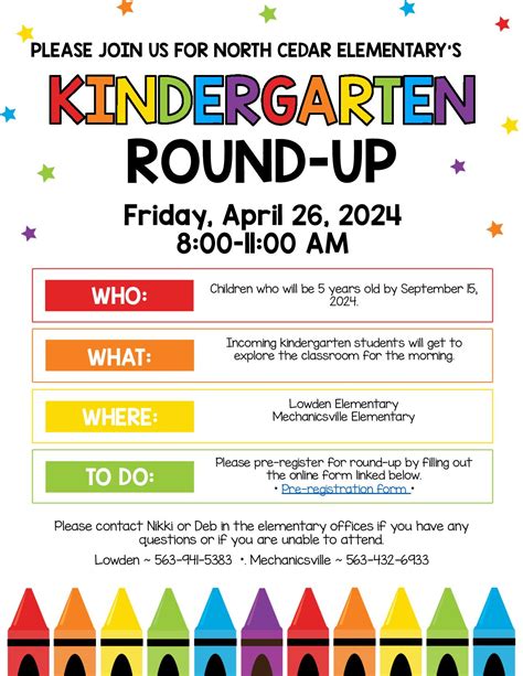2024 Kindergarten Round-Up – North Cedar Community School District