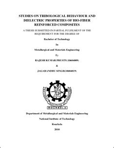 Studies on tribological behaviour and dielectric properties of bio ...