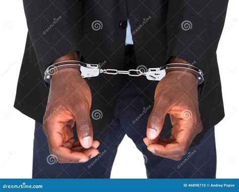 Arrested Man with Handcuffed Hands Stock Photo - Image of formal ...