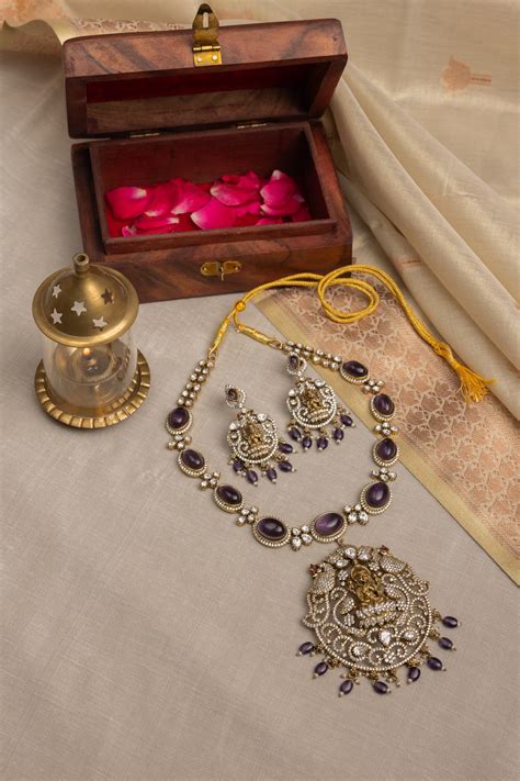 Amethyst Lakshmi Necklace – Aarnika Jewellery