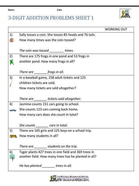 Addition Word Problems STD 3 的图像结果