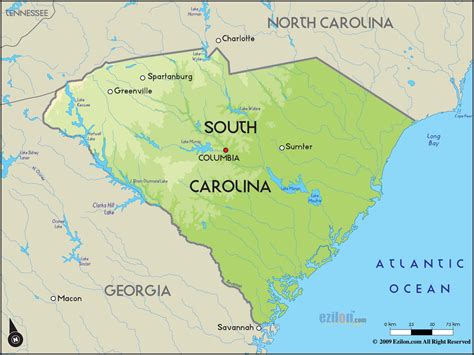 Map of South Carolina - ToursMaps.com