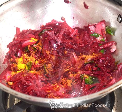 Grated beetroot poriyal | Simple beetroot stir fry for rice