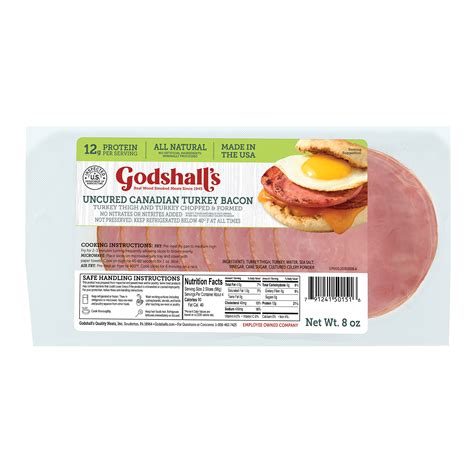 Uncured Canadian Turkey Bacon - Godshall's - Real Wood Smoked Meats ...