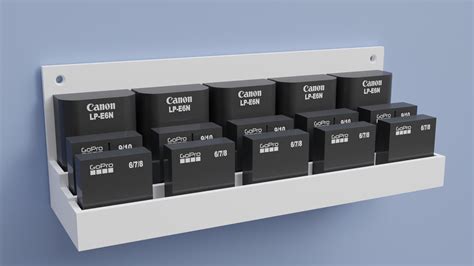 📷 Pack of 125 camera battery wall mount shelf holder for Sony, Canon ...