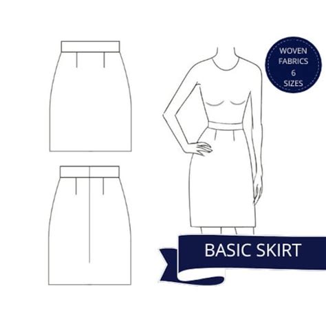 Basic Skirt Pattern PDF Skirt Sewing Pattern Downloadable | Etsy