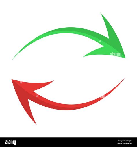 Green And Red Curved Arrows In Form Of Recycle Vector Illustration ...