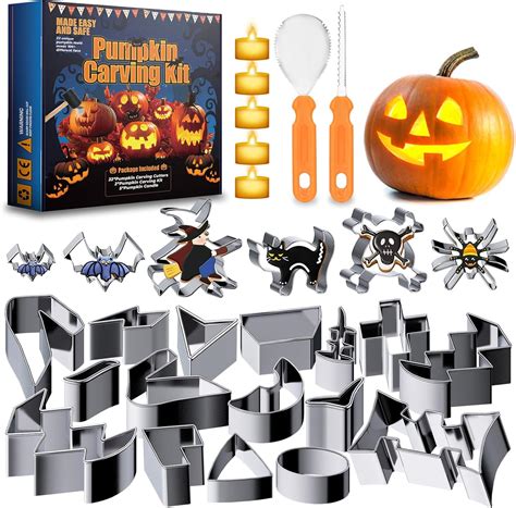 Halloween Pumpkin Carving Kit for Kids, 29Pcs Pumpkin Carving Tools ...