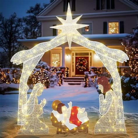 Amazon.com: Hmlinktt 5.7FT Lighted Outdoor Christmas Decorations Yard ...