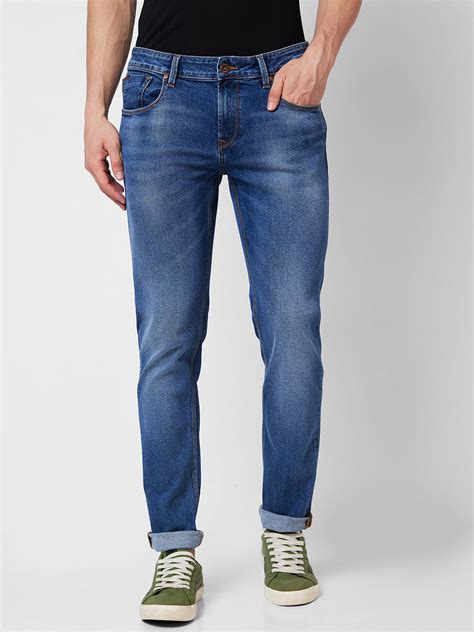 Men Low Rise Slim Fit Blue Jeans