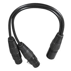 THE STYLE SUTRA 0.3M/1Ft Xlr Y Splitter 3-Pin Female To Dual Male Mic ...