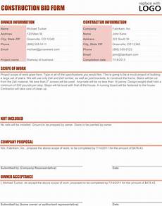 bid free construction template 4 best sle bid free construction template 4 best sle