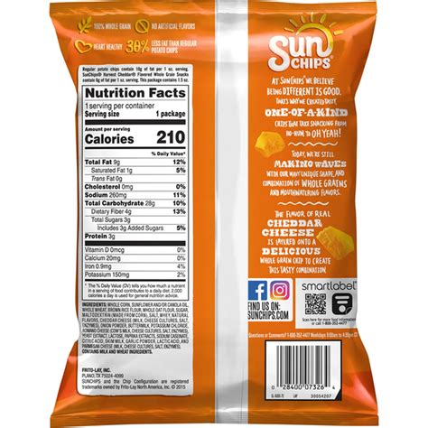 Sun Chips Snacks, Harvest Cheddar, Whole Grain (1.5 oz) Delivery or ...