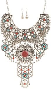PEORA Alloy Silver Multicolor Jewellery Set Price in India - Buy PEORA ...