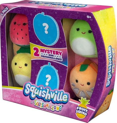 Buy Squishville by Squishmallows Mini Plush Fruit Squad, Six 2” Soft ...
