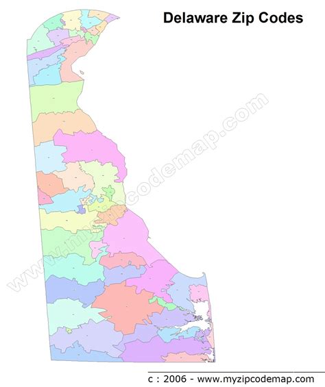 Delaware Zip Code Maps - Free Delaware Zip Code Maps