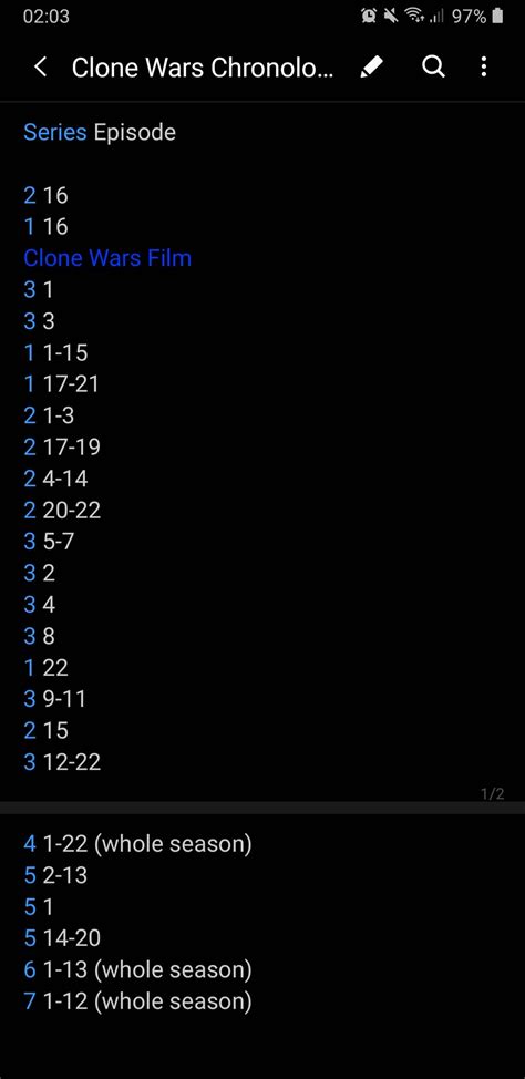 Clone Wars Chronological Order : r/StarWars