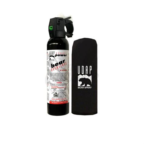 UDAP 15HP Magnum Bear Spray with Hip Holster 260gr OC Pepper Up to 35 ...