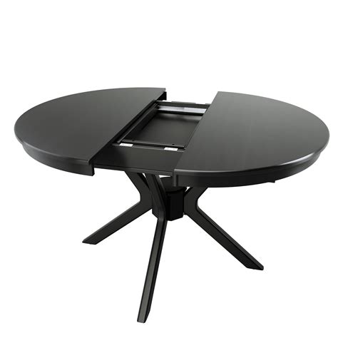 Black Round Dining Table Extendable for Space-Saving Elegance
