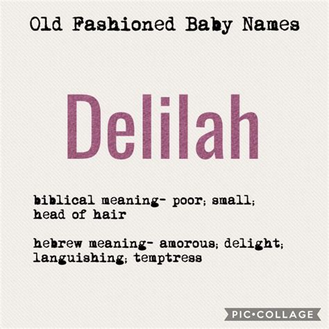 Delilah - Old Fashioned Baby Names