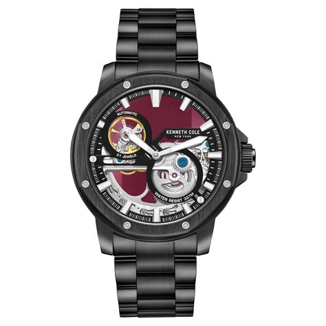 Buy Online Kenneth Cole Automatic Red Dial Stainless Steel Strap Watch ...