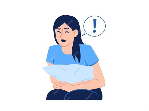 Premium Vector | Woman sitting suffering from stomach ache menstruation cramps pelvic abdominal ...