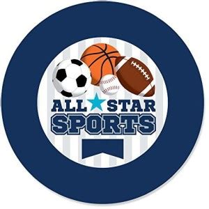 Generic Go, Fight, Win - Sports - Baby Shower or Birthday Party Circle ...