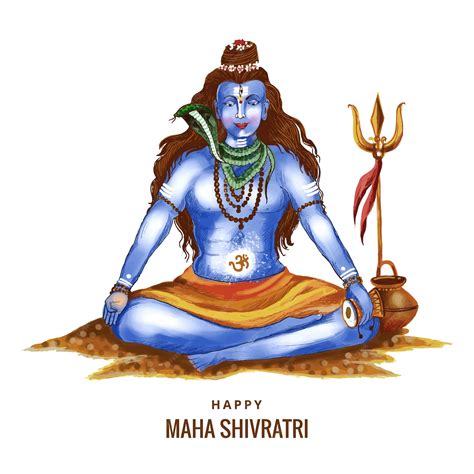 Free Vector | Lord shiva of india for traditional hindu festival maha ...
