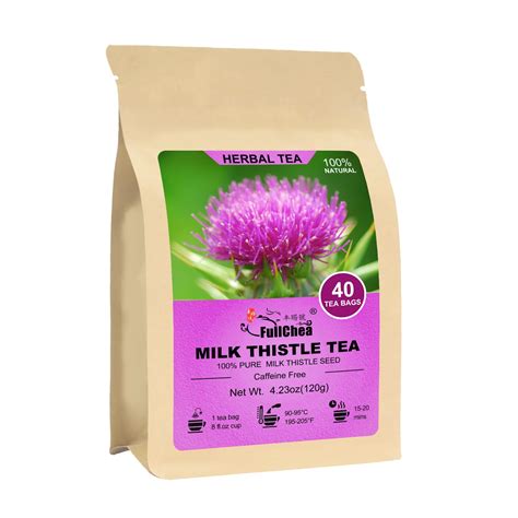 Amazon.com : FullChea - Milk Thistle Tea Bags, 40 Teabags, 3g/bag - Natural Milk Thistle Seed ...