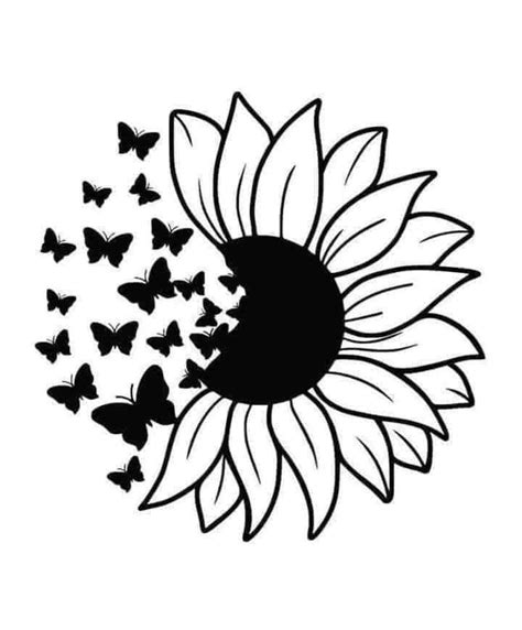 sunflower butterfly svg free