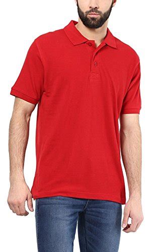 Buy Sunstar Uniforms Men's Polo Collar Red T-Shirt - M (SU206-M) at ...