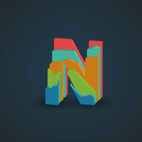 3D colorful layered character from a fontset, vector 317226 Vector Art at Vecteezy