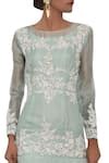 Buy Green Organza, Net, Tafetta Round Embroidered Gown For Women by ...