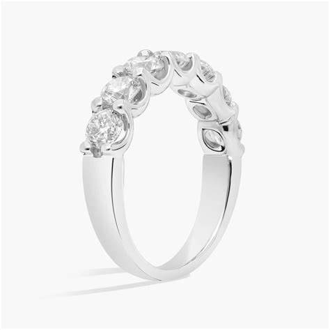 Seven Stone Shared Prong Contour Diamond Ring In 14K White Gold (2 Ct ...