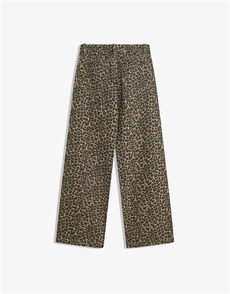 Straight-leg animal print trousers with studs - BSK Teen | Bershka