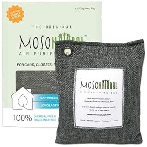 MOSO NATURAL Air Purifying Bag Odor Eliminator For Cars, Closets ...