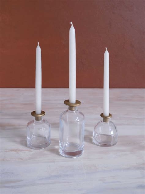Skinny Taper Glass Candle Holder - Medium - Be Made