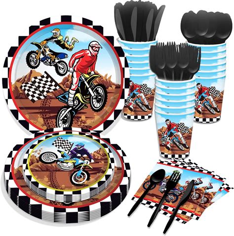 Amazon.com: CC HOME Motorcycle Party Themed Party Supplies Pack ...
