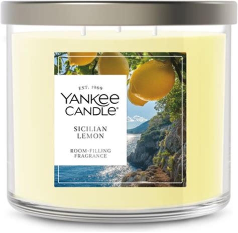 Amazon.com: Yankee Candle Sicilian Lemon, Scented Candle, 14.5oz 3-Wick ...