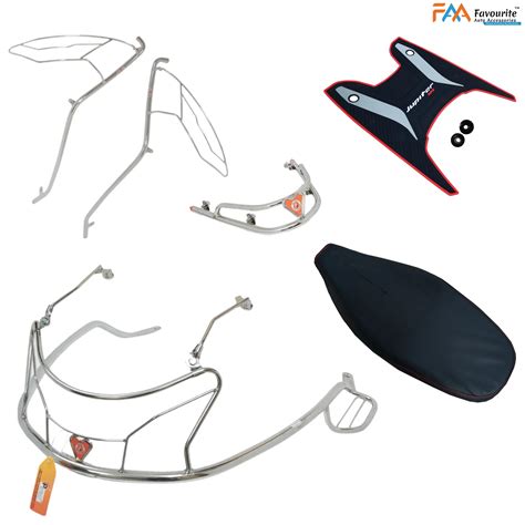 TVS Jupiter 125 Steel Safety Guard Full Set with Free Seat Cover & 3D ...