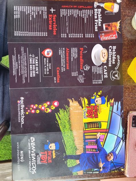 Menu at Pa ' Que Tiby restaurant, Miami