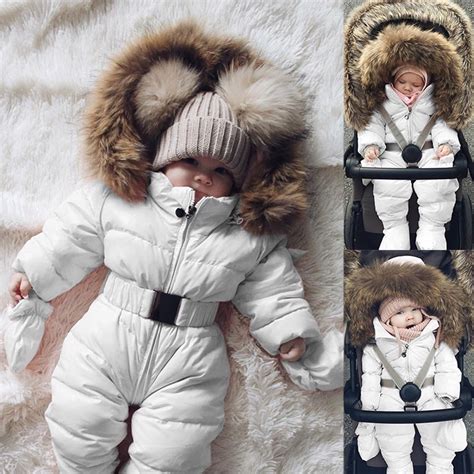 Baby Infant Baby Winter Snowsuit Coat Cute Romper Hooded Footie Warm ...