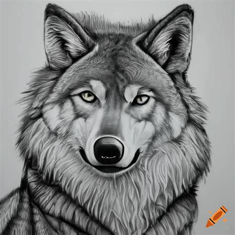 Wolf Pencil Drawings Wolf's Head Coloured Pencils Drawing