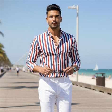 Crimson Red & Navy Blue Striped formal Premium Shirt – Ellish Wear